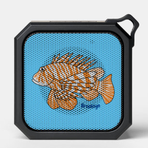 Happy lionfish cartoon illustration bluetooth speaker