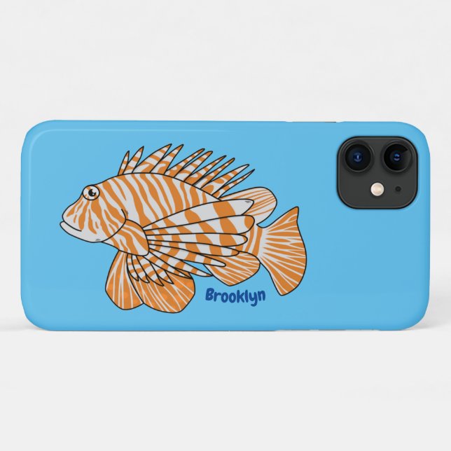 Happy lionfish cartoon illustration Case-Mate iPhone case (Back (Horizontal))