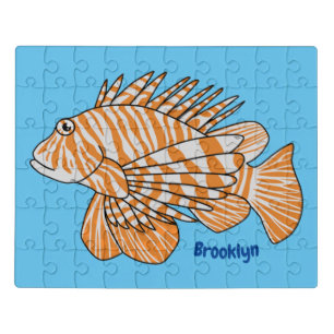 Happy lionfish cartoon illustration  jigsaw puzzle