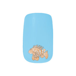 Happy lionfish cartoon illustration minx nail art