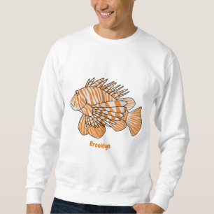Happy lionfish cartoon illustration  sweatshirt