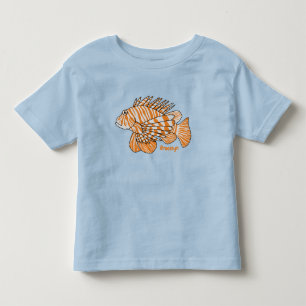 Happy lionfish cartoon illustration  toddler t-shirt