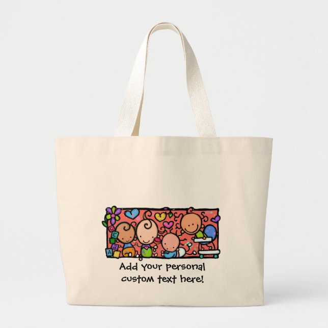 Happy Little Babies. Customizable tote (Front)