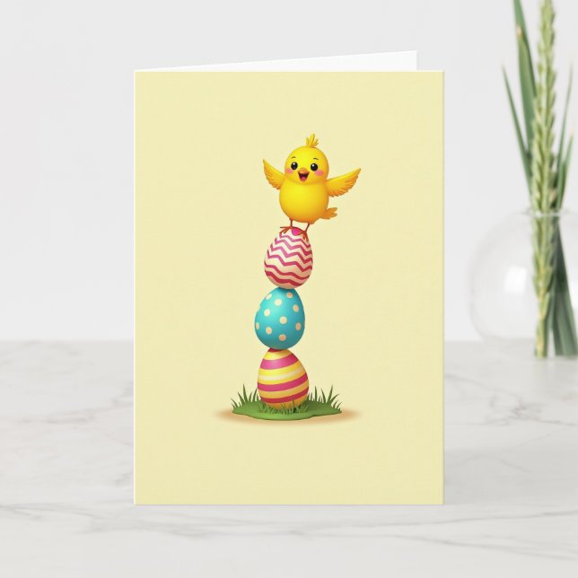 Happy Little Bird Egg Stack Card (Front)