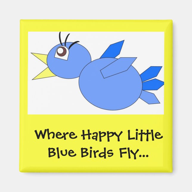 Happy little blue birds magnet (Front)