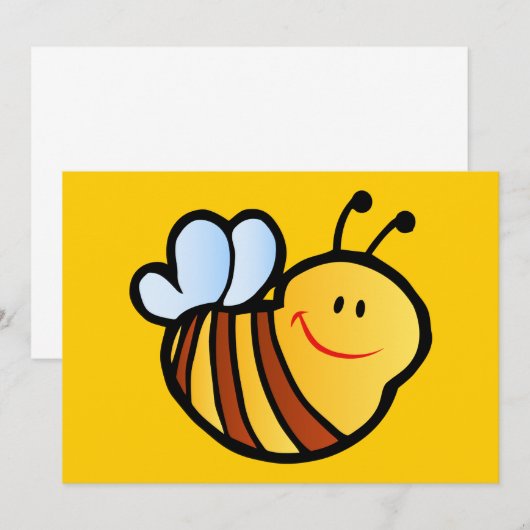 HAPPY LITTLE BUMBLEBEE BEE CARTOON CUTE HONEY INSE (Front/Back)