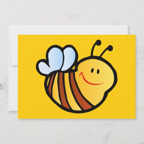HAPPY LITTLE BUMBLEBEE BEE CARTOON CUTE HONEY INSE CUSTOM INVITE