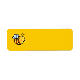 HAPPY LITTLE BUMBLEBEE BEE CARTOON CUTE HONEY INSE LABEL