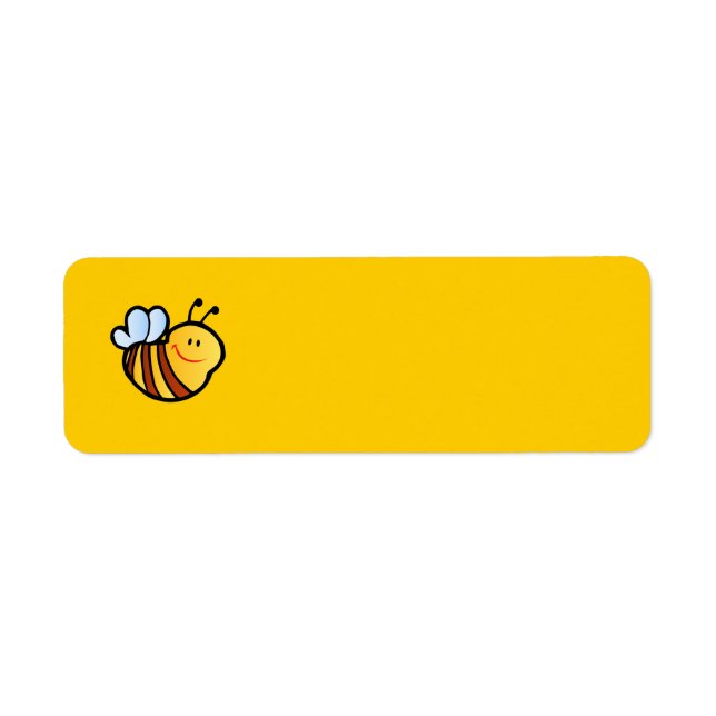 HAPPY LITTLE BUMBLEBEE BEE CARTOON CUTE HONEY INSE LABEL (Front)