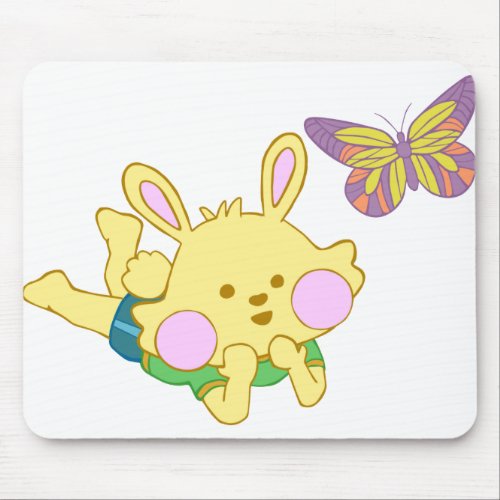 Happy Little Bunny Mouse Pad