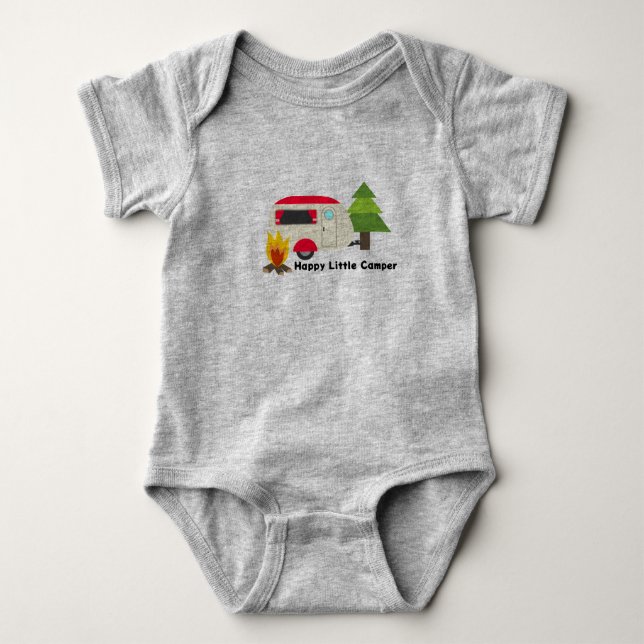 Happy Little Camper Baby Bodysuit (Front)