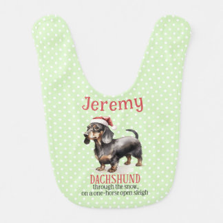 Happy Little Christmas Dachsunds Baby Bib