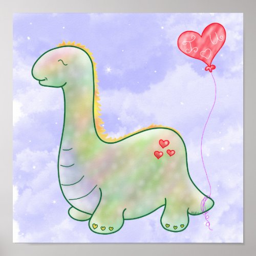 Happy Little Dinosaur Poster