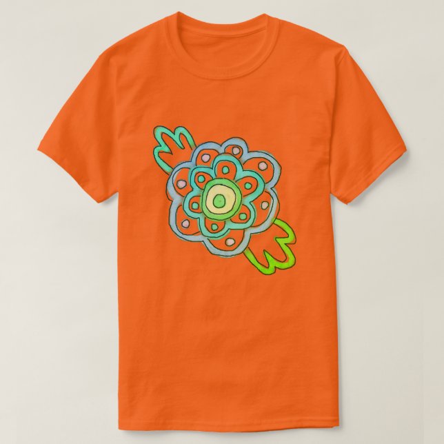 Happy Little Flower Abstract Art to Wear T-Shirt (Design Front)