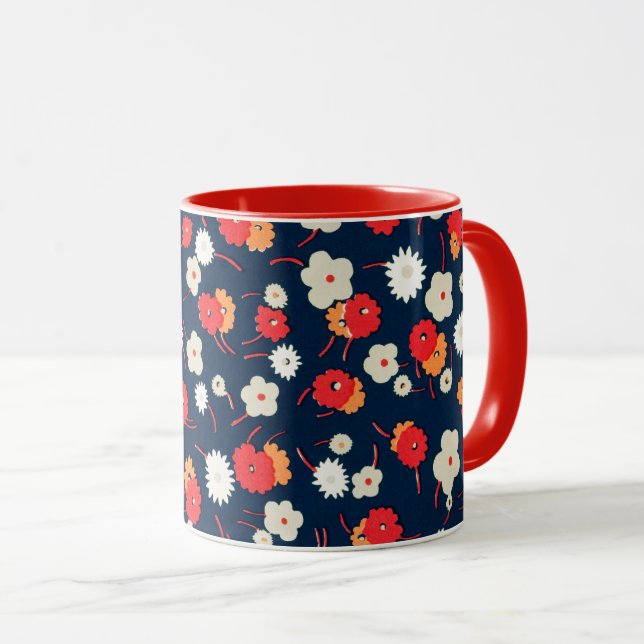 Happy Little Flowers Pattern Mug (Front Right)