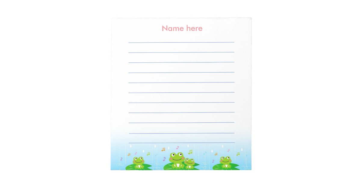 Happy Little Frogs Lined Notepad | Zazzle