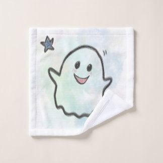 Happy little ghost  wash cloth
