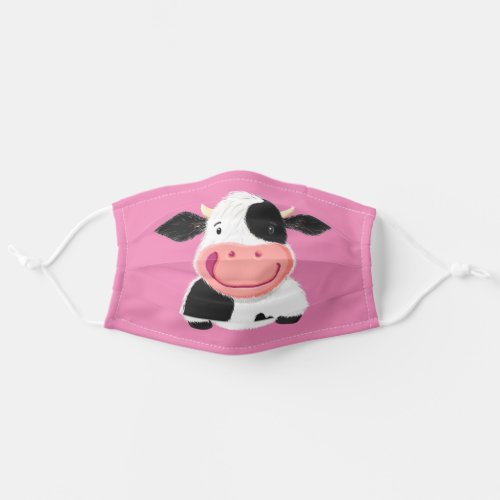 Happy Little Holstein Dairy Cow Adult Cloth Face Mask