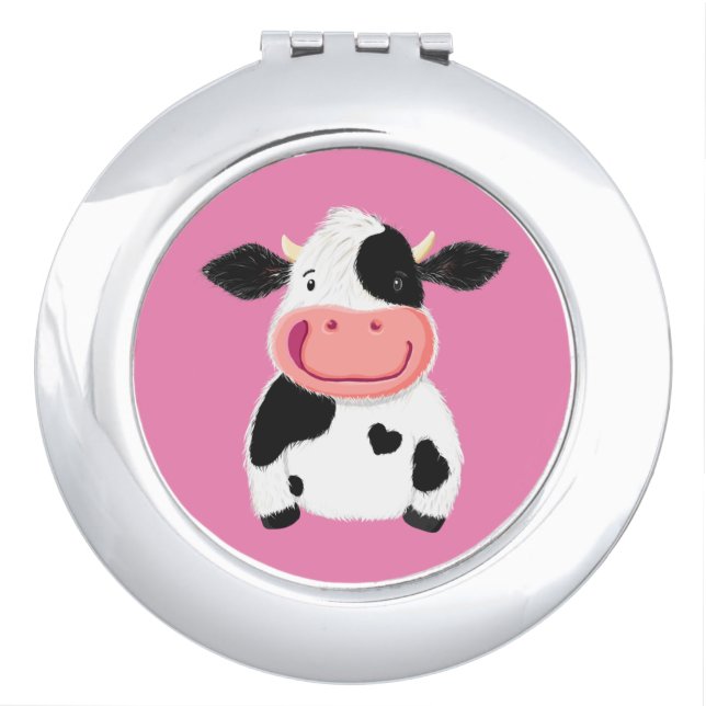Happy Little Holstein Dairy Cow Compact Mirror (Front)