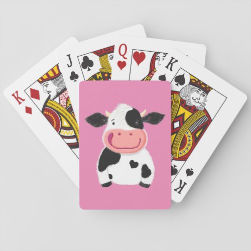 Happy Little Holstein Dairy Cow Poker Cards