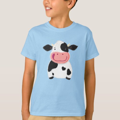 Happy Little Holstein Dairy Cow T_Shirt