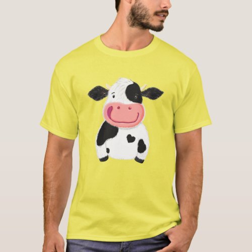 Happy Little Holstein Dairy Cow T_Shirt