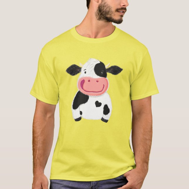 Happy Little Holstein Dairy Cow T-Shirt (Front)