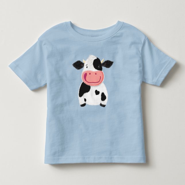 Happy Little Holstein Dairy Cow Toddler T-shirt (Front)