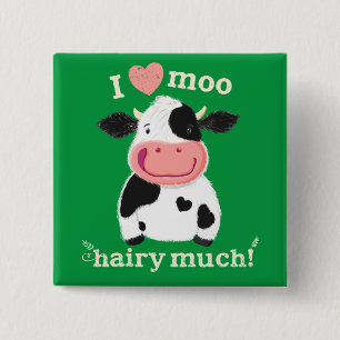 Happy Little Holstein Loves You Button