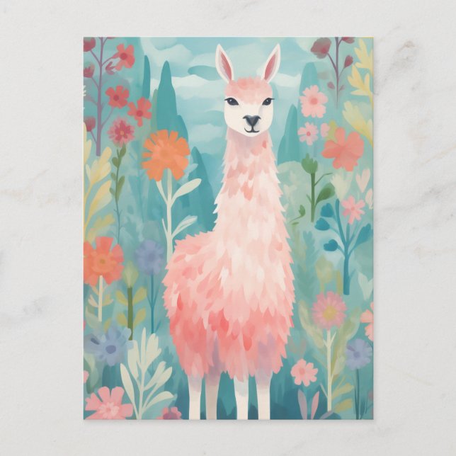 Happy Little Llama Postcard (Front)