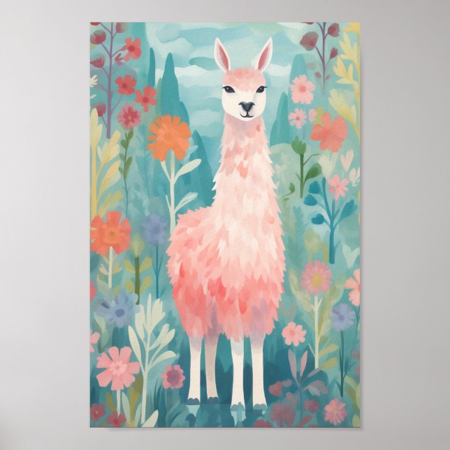 Happy Little Llama Poster (Front)