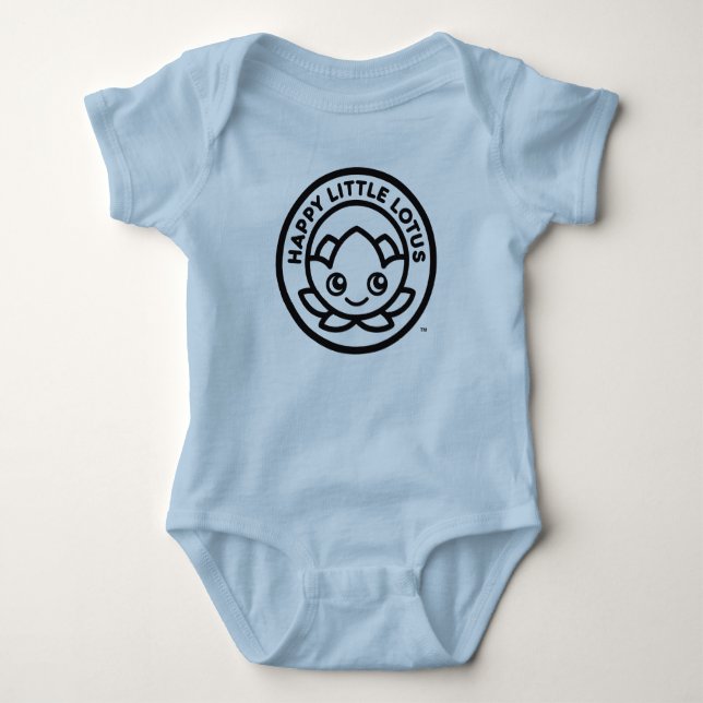 Happy Little Lotus One-Piece, Classic Logo Baby Bodysuit (Front)