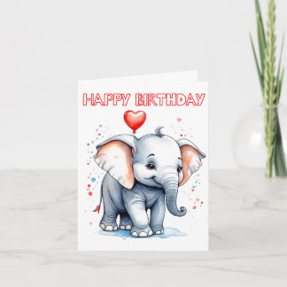 Happy Little Lovable Elephant Card