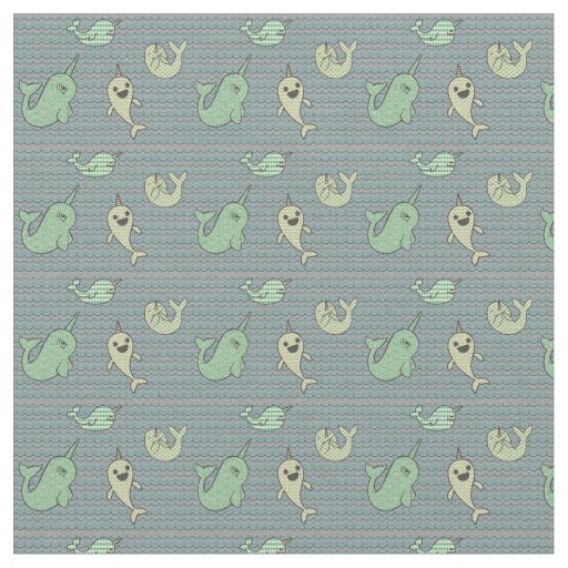Happy Little Narwhals Fabric