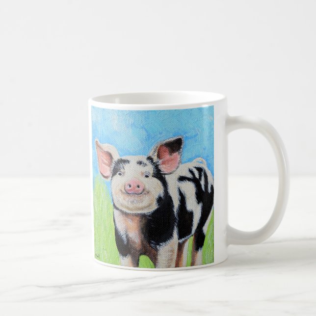 Happy Little Pig Painting Coffee Mug (Right)