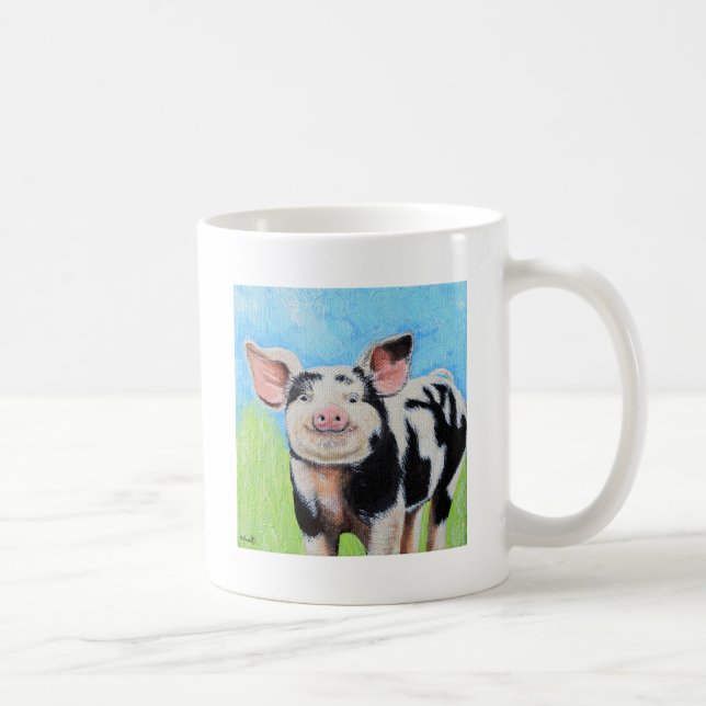 Happy Little Pig Painting Coffee Mug (Right)