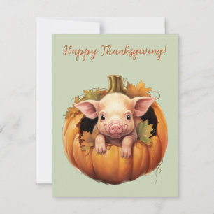 Happy Little Pig Thanksgiving Watercolor Cards