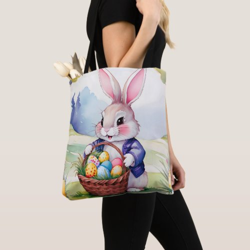 Happy little rabbit 1 Easter Tote Bag