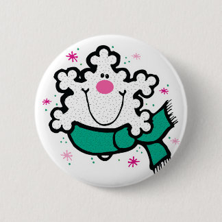 happy little snowflake pinback button