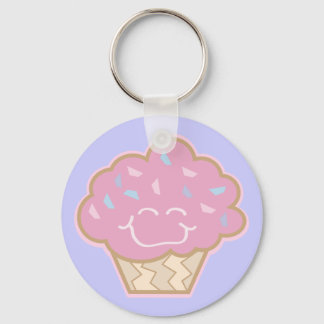 happy little strawberry cupcake keychain