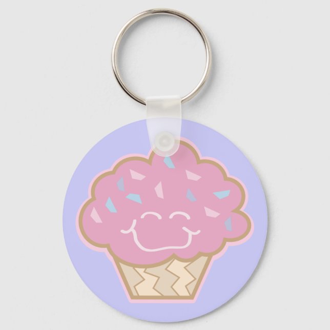 happy little strawberry cupcake keychain (Front)