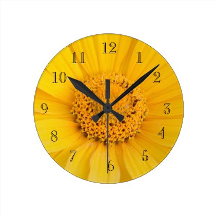 Happy Little Sunflower Round Clock