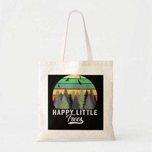 Happy Little Tree Bob Style Vintage Forests Earth  Tote Bag