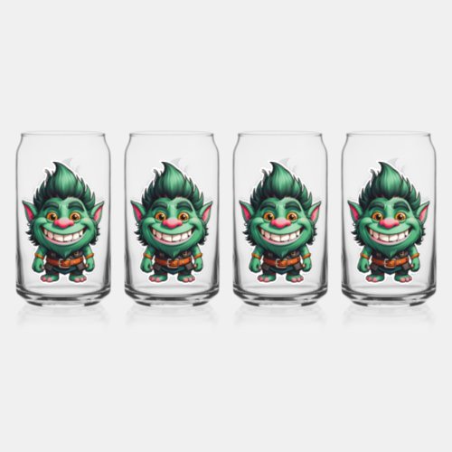 Happy Little Troll Chibi illustration Can Glass