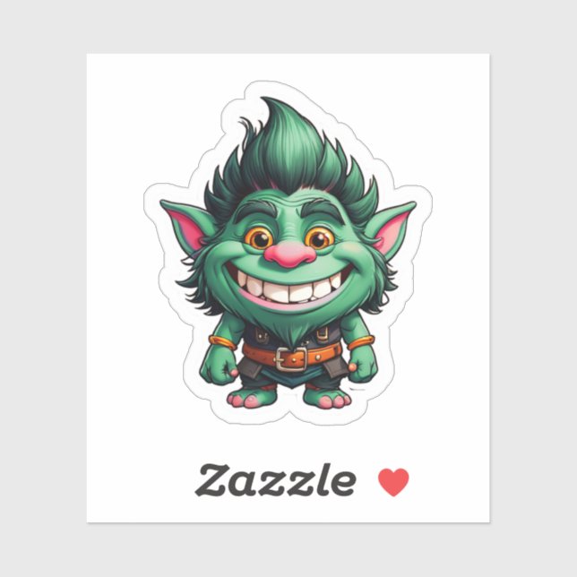 Happy Little Troll Chibi illustration Sticker (Sheet)