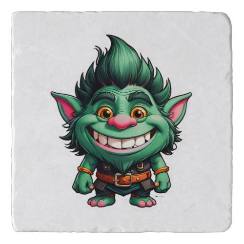 Happy Little Troll Chibi illustration Trivet