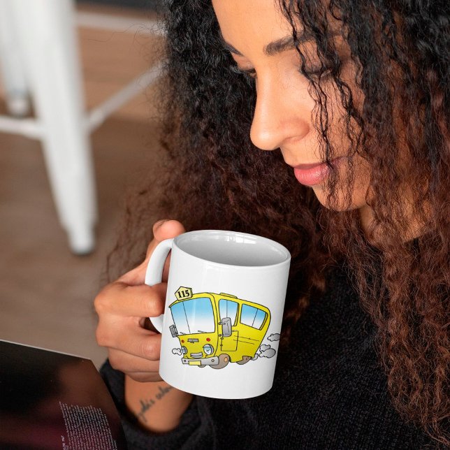 Happy Little Yellow School Bus Coffee Mug (Creator Uploaded)