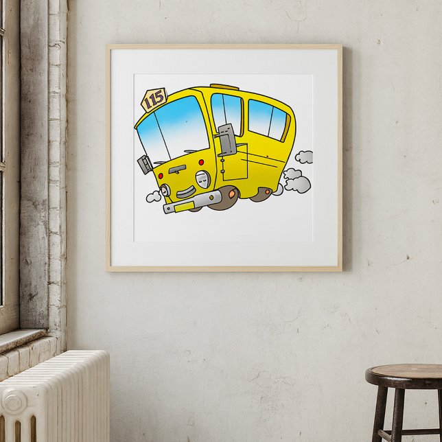 Happy Little Yellow School Bus Poster (Creator Uploaded)