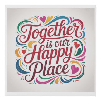 Happy living faux canvas print
