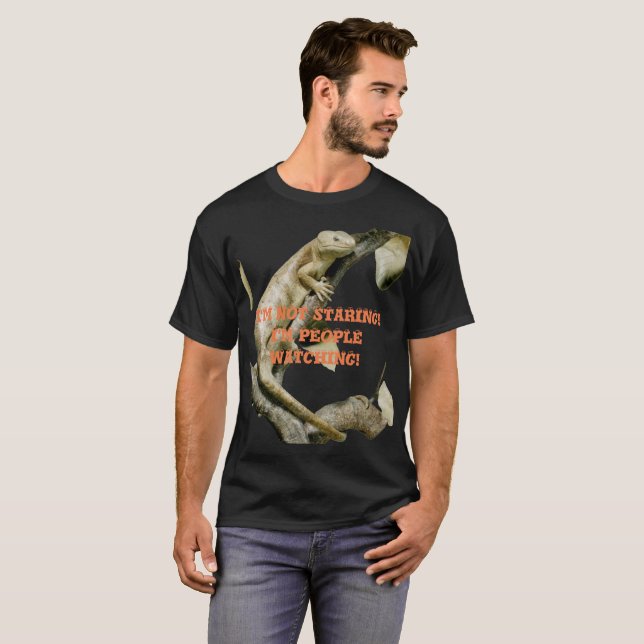 Happy Lizard People Watching Shirt Customize Text (Front Full)